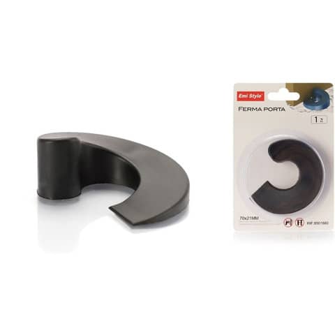Fermaporta grande Emi 120x20x H.45 mm - forma a chiocciola - nero - 8501660