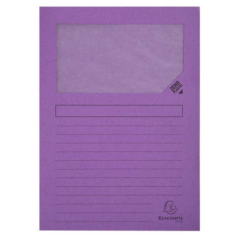 Cartelline con finestra Exacompta Forever® A4 cartoncino 120 g/m² lilla conf. 100 pezzi - 50101E