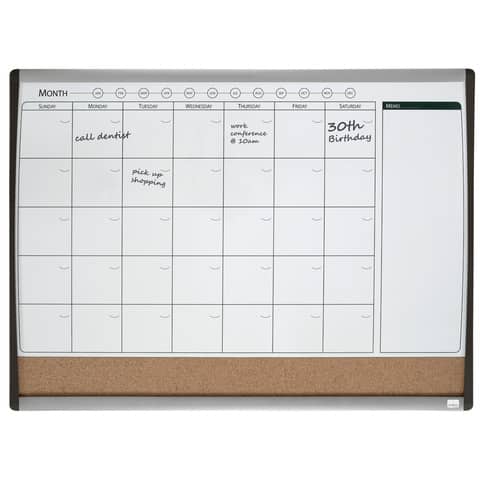 Lavagna magnetica combinata con calendario mensile Nobo Nobo 58,5x43 cm 1903813