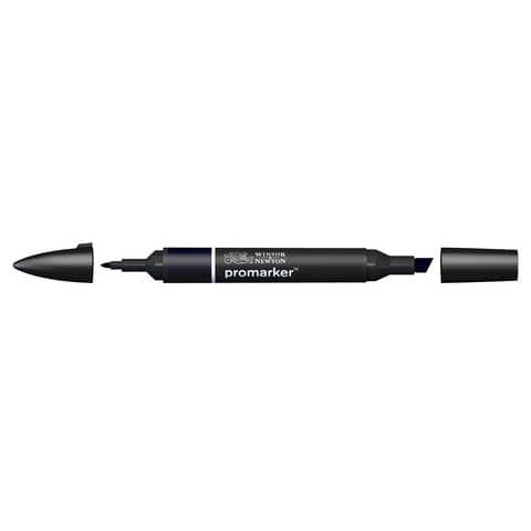Pennarello Winsor&Newton Promarker doppia punta fine-larga - blue black XBB - 0203383