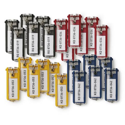 Portachiavi Durable Key Clip colori assortiti - conf. 24 pz - 1949-27