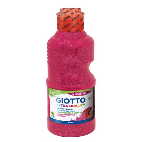 Tempera pronta Giotto glitter in flacone 250 ml magenta glitterato - F53120300