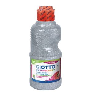 Tempera pronta Giotto glitter in flacone 250 ml argento glitter - F53120200