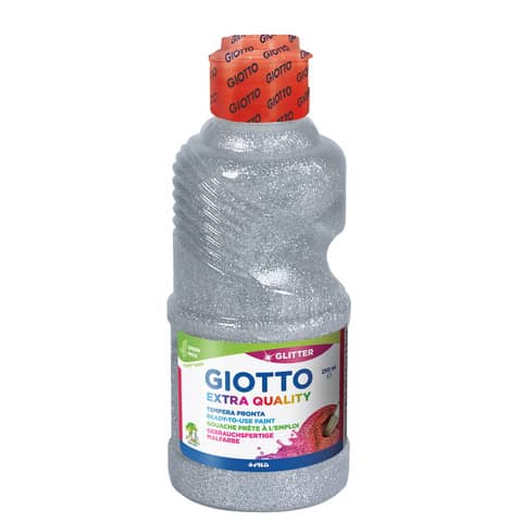 Tempera pronta Giotto glitter in flacone 250 ml argento glitter - F53120200