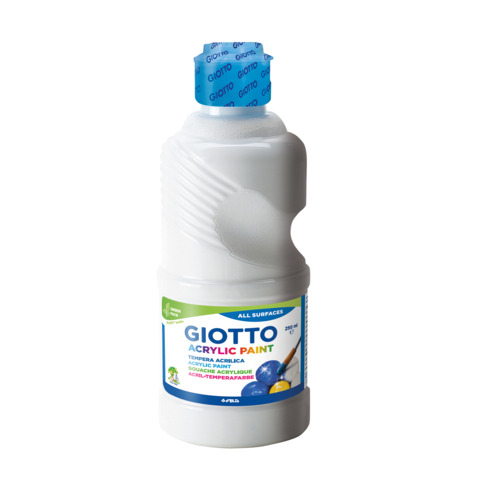Tempera acrilica Giotto in flacone da 250 ml bianco - F53400100