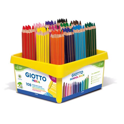 Matite colorate Giotto Mega in conf. 108 colori assortiti F523500