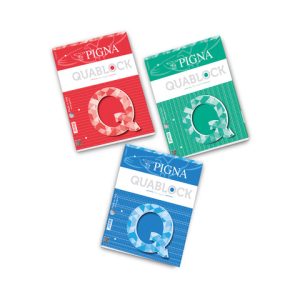 Blocco collato Pigna Quablock 50 fogli forati A4 - 5M quadrettato - 80 g/m² - 00609775M