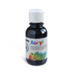 Colore acrilico Primo in bottiglia PET con tappo dosatore 125 ml - 800 nero - 402TA125800