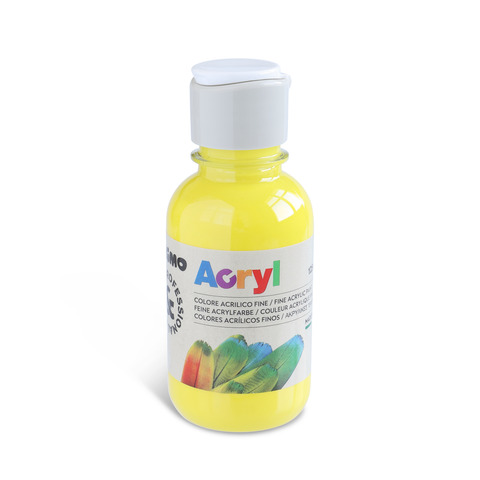 Colore acrilico Primo in bottiglia PET con tappo dosatore 125 ml - 201 giallo - 402TA125201