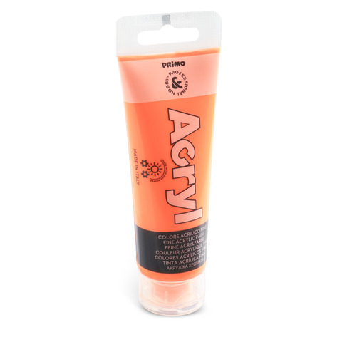 Colore acrilico Primo in bottiglia PET con tappo dosatore 75 ml - 250 arancio fluo - 420TAF75250