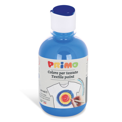 Colore per tessuto in bottiglia Primo con tappo dosatore 300 ml - 501 ciano - 411TX300501