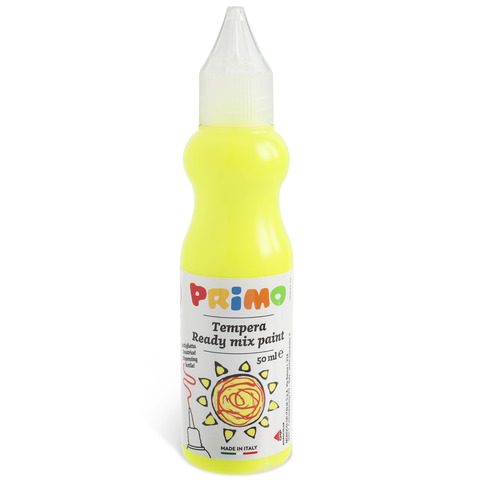 Tempera brillante Primo in bottiglia con beccuccio 50 ml giallo fluo 2001BRF50210