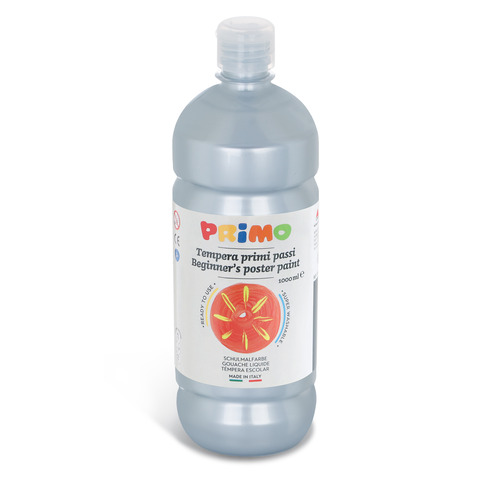 Tempera brillante in bottiglia in PET Primo Primi Passi 1000 ml argento 204BR1000910