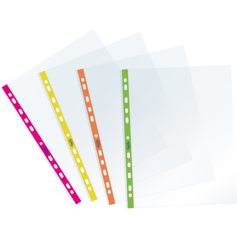 Buste a foratura universale Favorit banda laterale colori fluo - conf. 10 pz - 400136862
