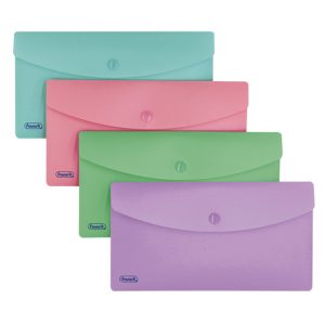 Buste con bottone formato DL Favorit Pastel colori assortiti in conf. da 5 400151719
