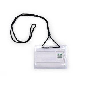 Portabadge con cordoncino Lebez colore nero - conf. 100 pezzi - 31-100-N-B
