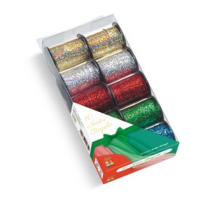 Nastro regalo Lebez Regalmente 10 mm x 10 m - iridescenti assortiti - conf. 10 rotoli - 4235-ASS