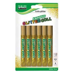 Colla Coprex Glitter Coll 10,5 ml colore oro - blister da 6 tubetti - 5131-O