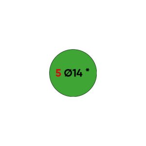 Etichette permanenti Markin Copiatabu Ø 14 mm - verde - conf. 10 blister da 10 ff - X11005VE