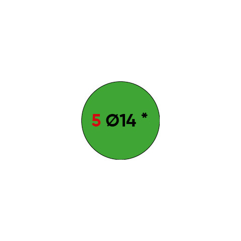 Etichette permanenti Markin Copiatabu Ø 14 mm - verde - conf. 10 blister da 10 ff - X11005VE