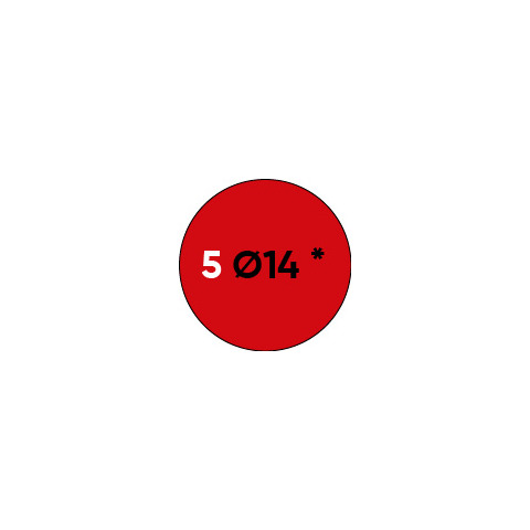 Etichette permanenti Markin Copiatabu Ø 14 mm - rosso - conf. 10 blister da 10 ff - X11005RO