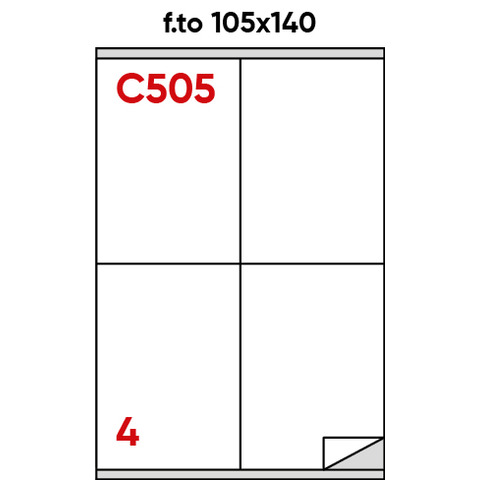 Etichette bianche permanenti Markin Copiatabu 105x140 mm con margine - 4 et./ff - conf. 100 ff A4 - X210C505