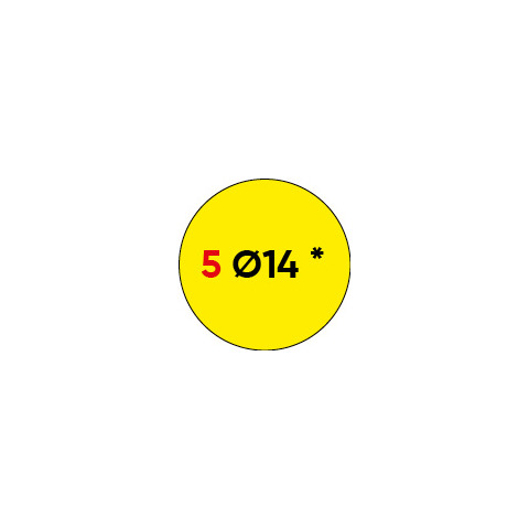 Etichette permanenti Markin Copiatabu Ø 14 mm - giallo - conf. 10 blister da 10 ff - X11005GI