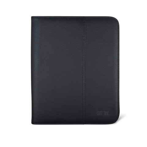 Portablocco City Time Professional A5 in eco-pelle - 20,5x25 cm - nero - 4850-N