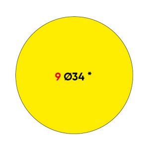 Etichette permanenti Markin Copiatabu Ø 34 mm - giallo - conf. 10 blister da 10 ff - X11009GI