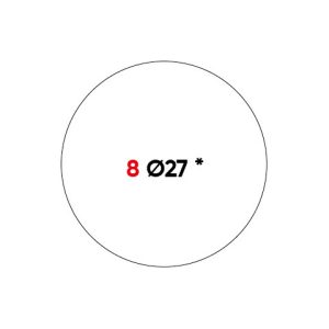 Etichette permanenti Markin Copiatabu Ø 27 mm - bianco - conf. 10 blister da 10 ff 152,5x125 mm - X11008