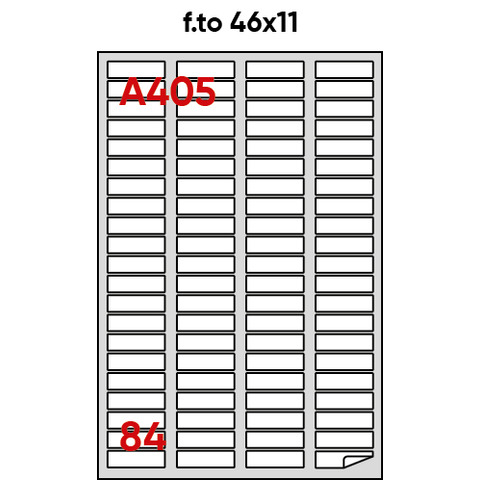 Etichette bianche permanenti Markin Copiatabu 46x11,1 mm - 84 et./ff - conf. 100 ff A4 - X210A405