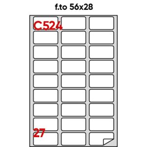 Etichette bianche permanenti Markin Copiatabu 56x28 mm - angoli arrotondati 27 et./ff - conf. 100 ff - X210C524
