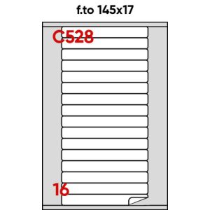 Etichette bianche permanenti Markin Copiatabu 145x17 mm - angoli arrotondati 16 et./ff - conf. 100 ff - X210C528