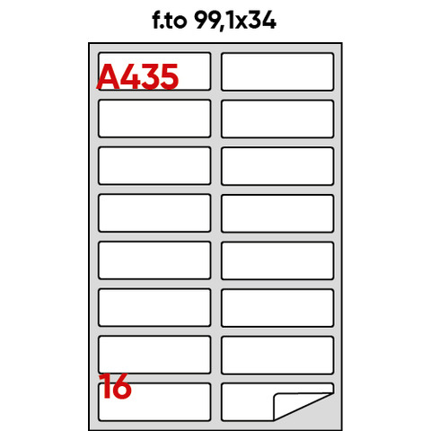 Etichette bianche permanenti Markin Copiatabu 99,1x34 mm - 16 et./ff - conf. 100 ff A4 - X210A435