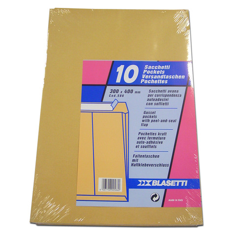 Busta a sacco Blasetti Monodex Avana - 120 g/m2 - in conf. 10 buste - 300x400 mm - 586