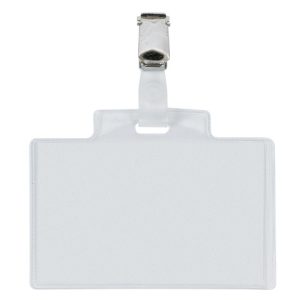Targa portabadge con clip Sei Rota PASS 3E - formato 9,5x6 cm - conf. 100 pezzi - 318005