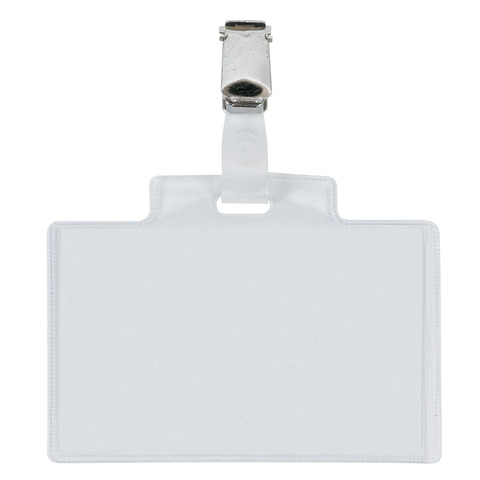 Targa portabadge con clip Sei Rota PASS 3E - formato 9,5x6 cm - conf. 100 pezzi - 318005