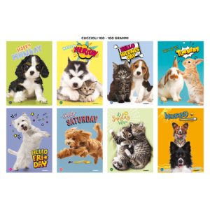 Maxi quaderni Blasetti Cuccioli A4 18+1 ff carta 100 g/m² - conf. 10 pezzi - rigatura B - 8987