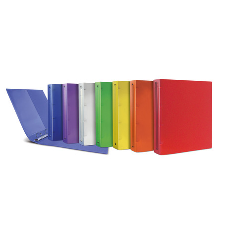 Raccoglitore satinato semitrasparente in PP Sei Rota Myto A4 - 4 anelli R - Ø 30 mm assortiti - conf. 30 pz - 36903099
