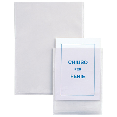 Portaetichette adesive Sei Rota IesTI in PVC trasparente 15x21 cm - A5 - conf. 5 pezzi - 321116