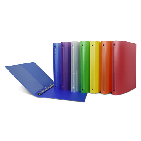 Raccoglitore satinato semitrasparente in PP Sei Rota Myto A4 - 4 anelli R - Ø 17 mm assortiti - conf. 20 pz - 36901799