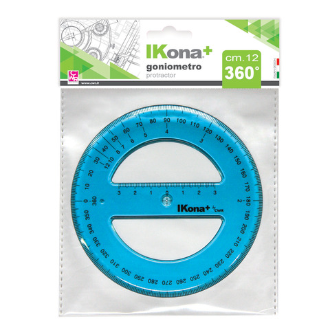Goniometro circolare IKona+ 360° - Ø 12 cm - azzurro trasparente - 551