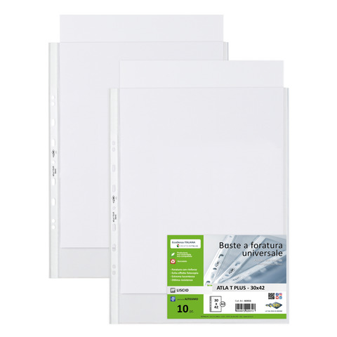 Buste in PP liscio Sei Rota Atla T Plus - altissimo spessore trasparente 30x42 cm - conf. 10 pezzi - 663016