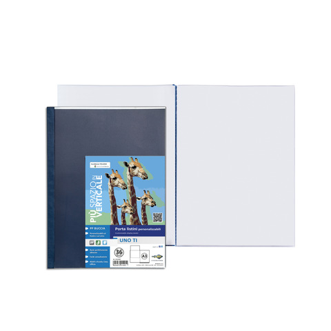 Portalistini UNO TI Sei Rota a libro PP buccia - A3 - 36 interni - blu - 55313607