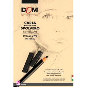 Blocco carta da spolvero DOM giallo tenue 90 g 35x50 cm - 50 fogli - 1033
