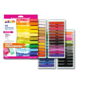 Gessi policromi quadrati Deco Gessopastello - colori assortiti - conf. 48 pezzi - MY/MCP48