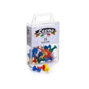 Scatola push pins Leone appendibile colori assortiti - conf. 25 pezzi - APPU