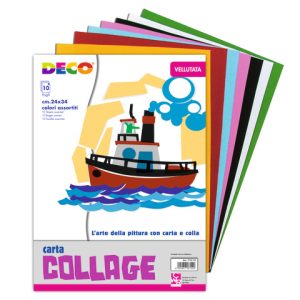 Album d carta vellutata Deco 24x34 cm - 130 g - 10 fogli colori assortiti - 710/10