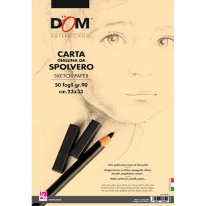 Blocco carta da spolvero DOM giallo tenue 90 g 23x33 cm - 50 fogli - 06452