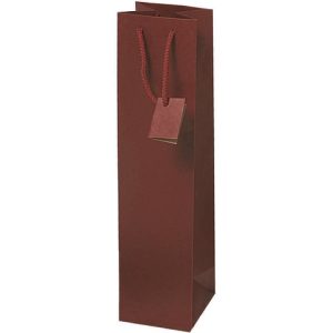 Borsa portabottiglie Decoration in carta kraft bordeaux - 10+9xH.39 cm - conf. 10 pz - BCA334X